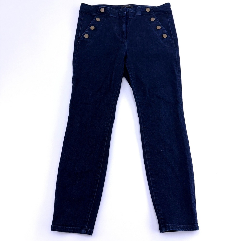 Ann Taylor Modern Skinny Sailor Jeans 10P Petite Dark Wash Stretch‎ Blue